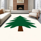 Evergreen Pine Tree Silhouette Rug