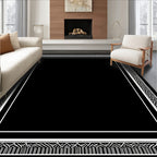Monochromatic Geometric Deco Border Rug