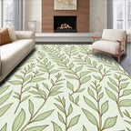 Light Green Branch Leafy Repeat Rug