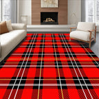 Classic Red Black Yellow Tartan Plaid Rug
