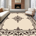 Ornate Scrollwork Medallion Cream Rug