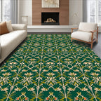 Vintage Emerald Floral Vine Rug