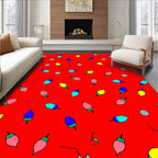Cheerful Red Light Bulb Collection Rug