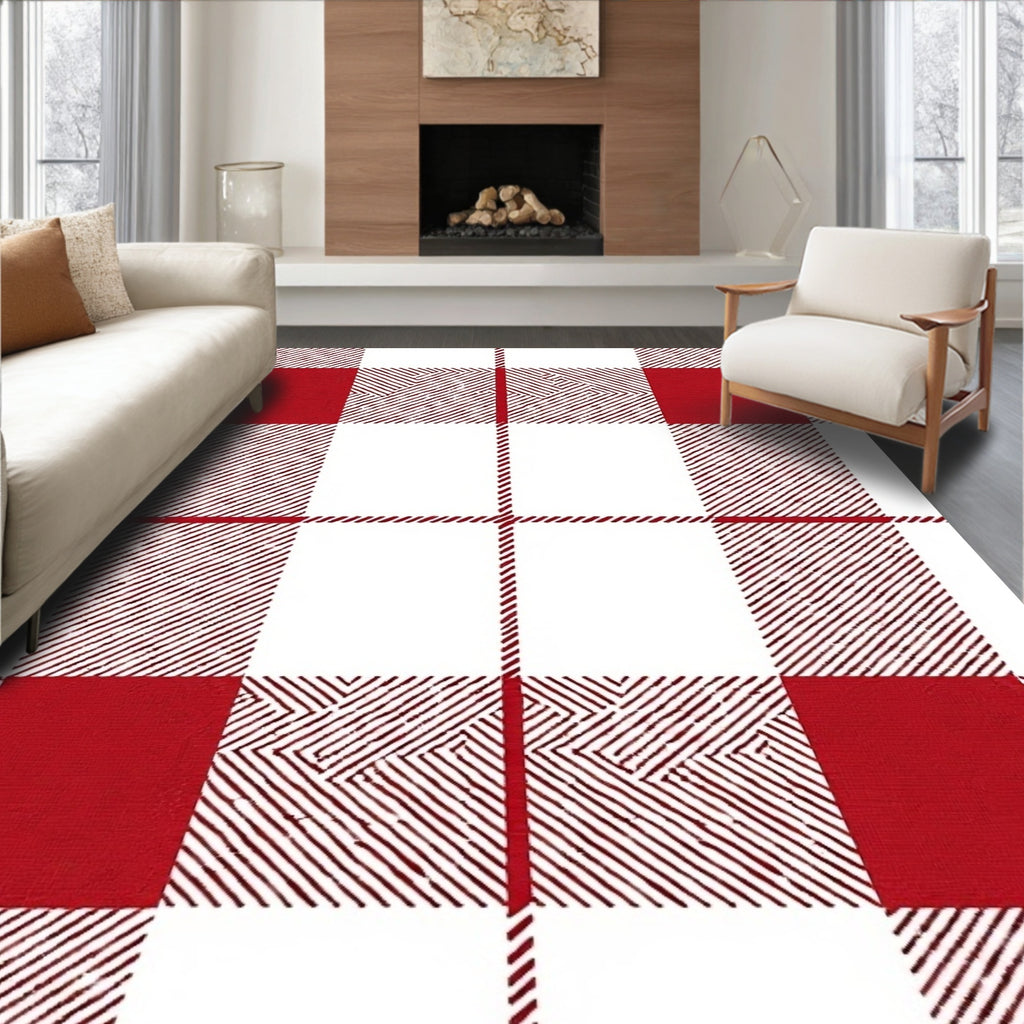 Crimson Buffalo Check Textural Rug