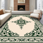Regal Emerald Floral Corner Medallion Rug