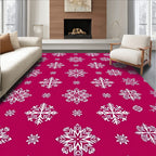Crimson Snowflake Cluster Graphic Rug