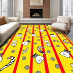 Whimsical Red Striped Candy Cane Figures Rug