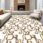 Brown and Cream Organic Camouflage Rug