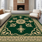 Emerald Vintage Fleur-de-lis Mandala Rug
