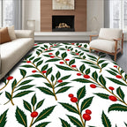 Crimson Berry Branch Foliage Rug