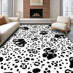 Black White Dalmatian Spots Rug