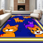 Orange Purple Cat Crew Collage Rug
