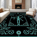 Cyan Skeleton Musical Frame Rug