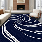 Deep Blue Swirling Vortex Rug