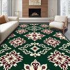 Deep Green Crimson Medallion Rug