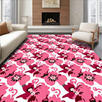 Crimson Magenta Floral Blossom Collection Rug