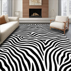 Classic Black White Zebra Stripes Rug