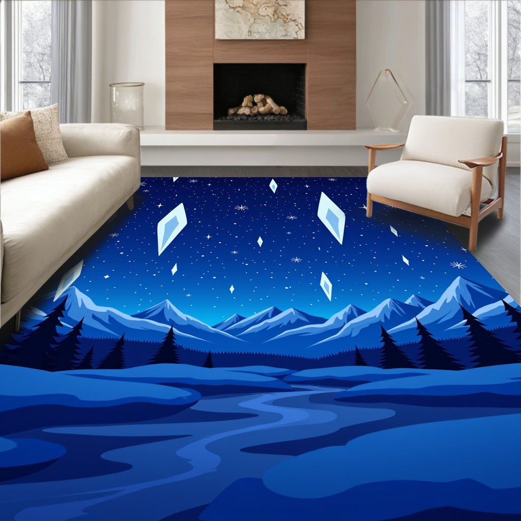 Winter Night Crystal Sky Rug