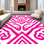 Vibrant Pink Abstract Organic Flow Rug