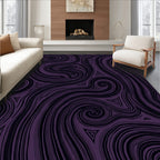 Deep Violet Swirling Triangles Rug