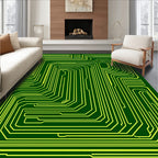 Green Circuit Board Yellow Pathway Rug