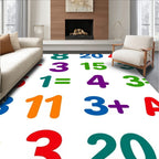 Colorful Alphabet Numbers and Math Symbols Rug