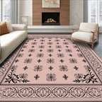 Subtle Pink Floral Butterfly Medina Rug