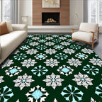 Dark Green Snowflake Medallion Rug