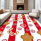 Sweet Gingerbread Christmas Stripes Rug