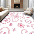 Pink Daisy and Snowflake Medley Rug