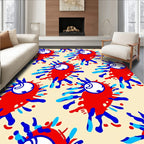 Whimsical Red Alien Splash Rug