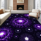 Vivid Purple Blooming Mandala Circles Rug
