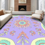 Pastel Floral Medallion Arrangement Rug