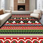 Festive Christmas Tree Stripes Rug