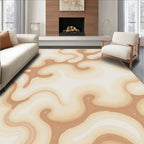 Earthy Toned Swirling Curves Rug