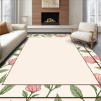 Vintage Pink Peony Floral Vine Rug