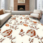 Rustic Terracotta Botanical Seed Pods Rug