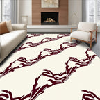 Crimson Jagged Organic Flow Rug