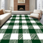 Classic Green White Buffalo Check Rug