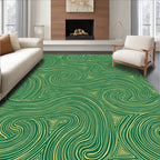 Emerald Swirl Triangles Abstract Texture Rug