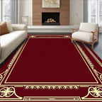 Crimson Gold Ornate Border Rug