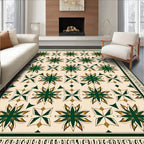 Green Gold Blossom Square Layout Rug