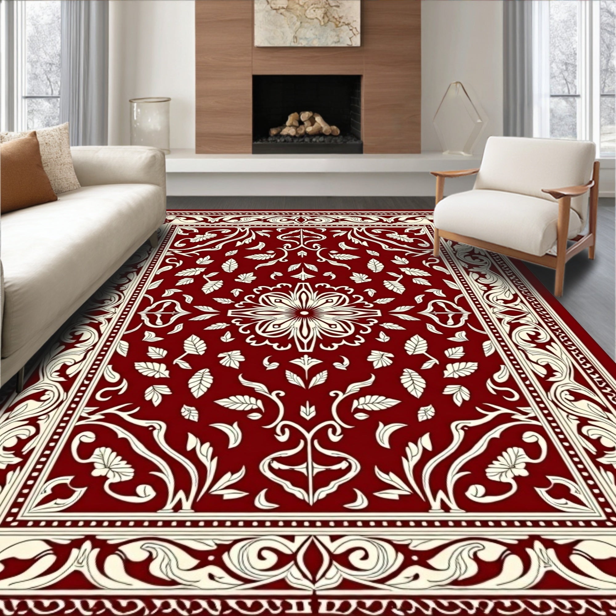 Ornate Cherry Blossom Medallion Rug