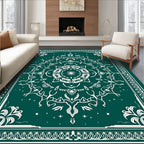 Deep Teal Intricate Mandala Rug