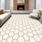 Neutral Hexagonal Cell Texture Rug