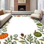 Harvest Autumn Pumpkin Vine Frame Rug