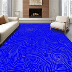 Electric Blue Swirl Abstract Rug