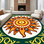 Radiant Sunburst Floral Medallion Rug