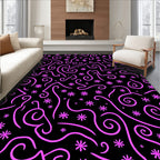 Whimsical Pink Swirl Starburst Rug
