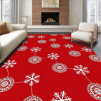 Crimson Snowflake Medallion Garland Rug